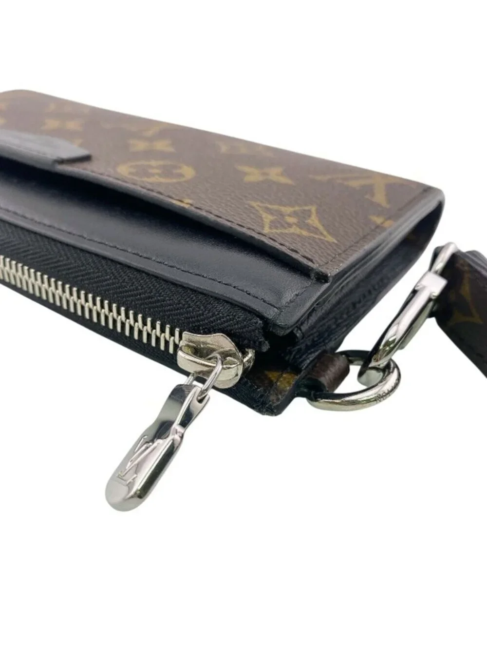 Louis Vuitton L-Shaped Zipper Clutch Strap Removable Zippy Dragonne Monogram